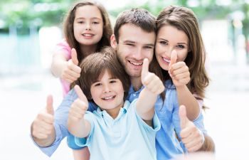 Family with Thumbs Up